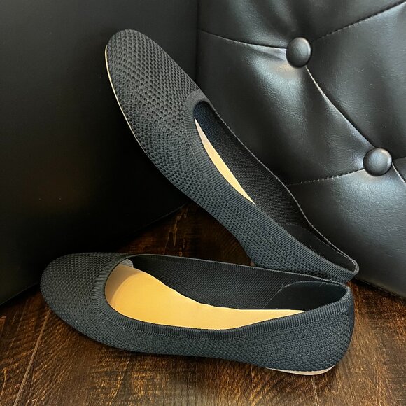 Lucky Brand Women’s Black Knit Slip-On Flats Shoes Size 10 NWOT - Picture 1 of 4